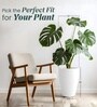 White German Polymer Tall Round Planter Vnr 18 Inch