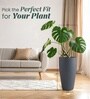 Grey German Polymer Tall Round Planter Vnr 24 Inch