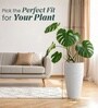 Marble White German Polymer Tall Round Planter Vnr 24 Inch