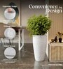 Marble White German Polymer Tall Round Planter Vnr 24 Inch