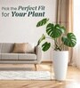White German Polymer Tall Round Planter Vnr 24 Inch