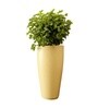 Beige German Polymer Tall Round Planter Vnr 30 Inch