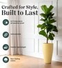 Beige German Polymer Tall Round Planter Vnr 30 Inch