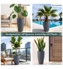 Grey German Polymer Tall Round Planter Vnr 30 Inch