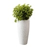 Marble White German Polymer Tall Round Planter Vnr 30 Inch