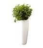 White German Polymer Tall Round Planter Vnr 30 Inch