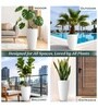 White German Polymer Tall Round Planter Vnr 30 Inch