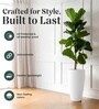 White German Polymer Tall Round Planter Vnr 30 Inch
