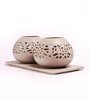 Brown Ceramic Table Tea Light Holder