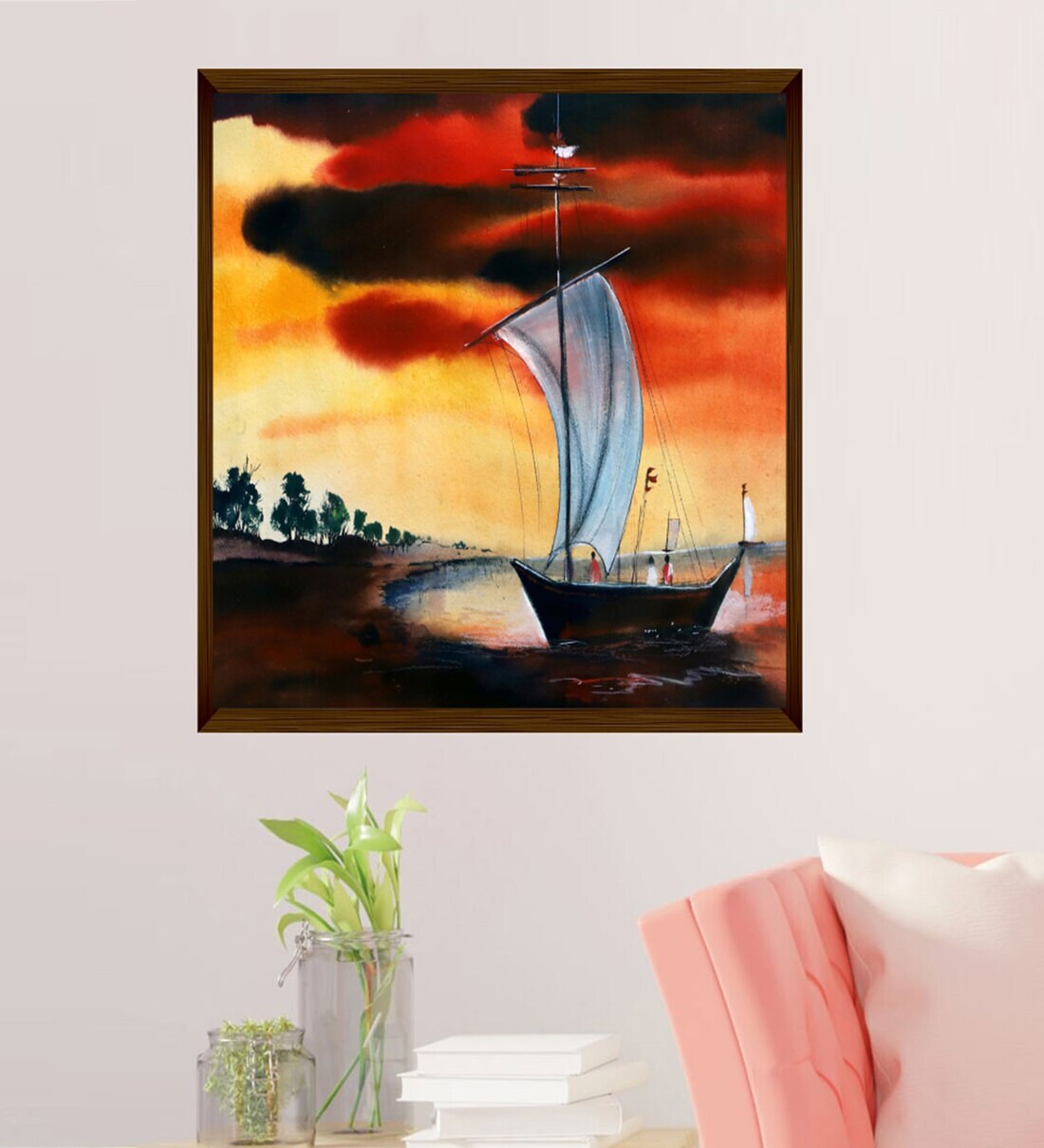 Buy Framed Canvas Abstract Painting (16X18 Inches) By The Art House