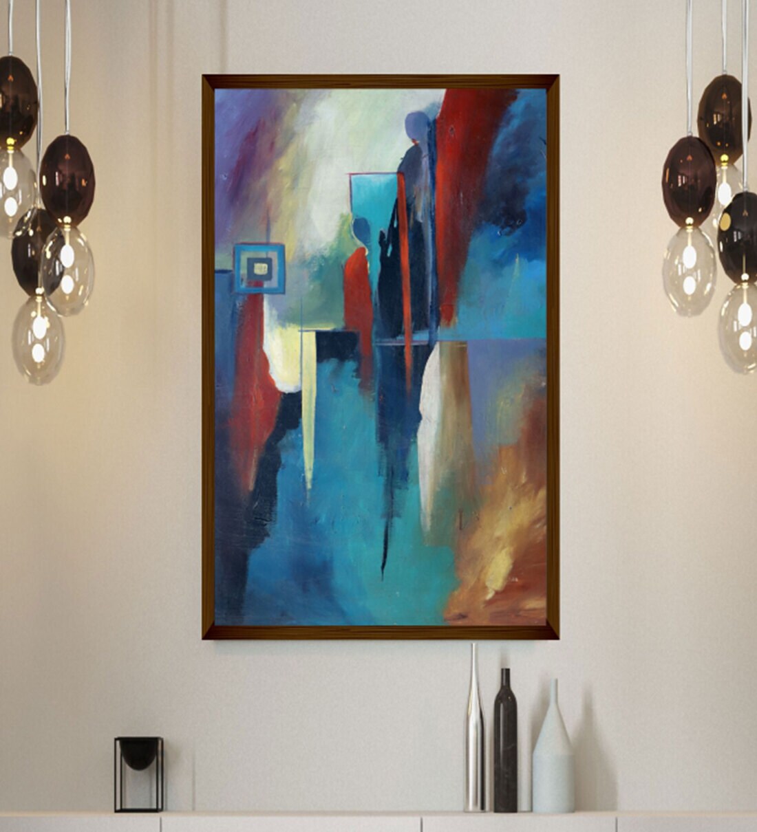 Buy Framed Canvas Abstract Painting (16X18 Inches) By The Art House