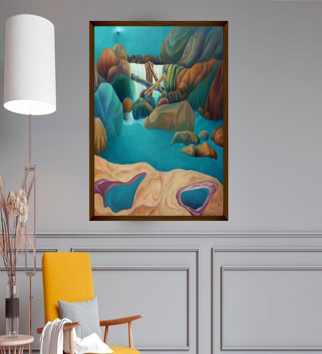 Buy Framed Canvas Abstract Painting (16X18 Inches) By The Art House