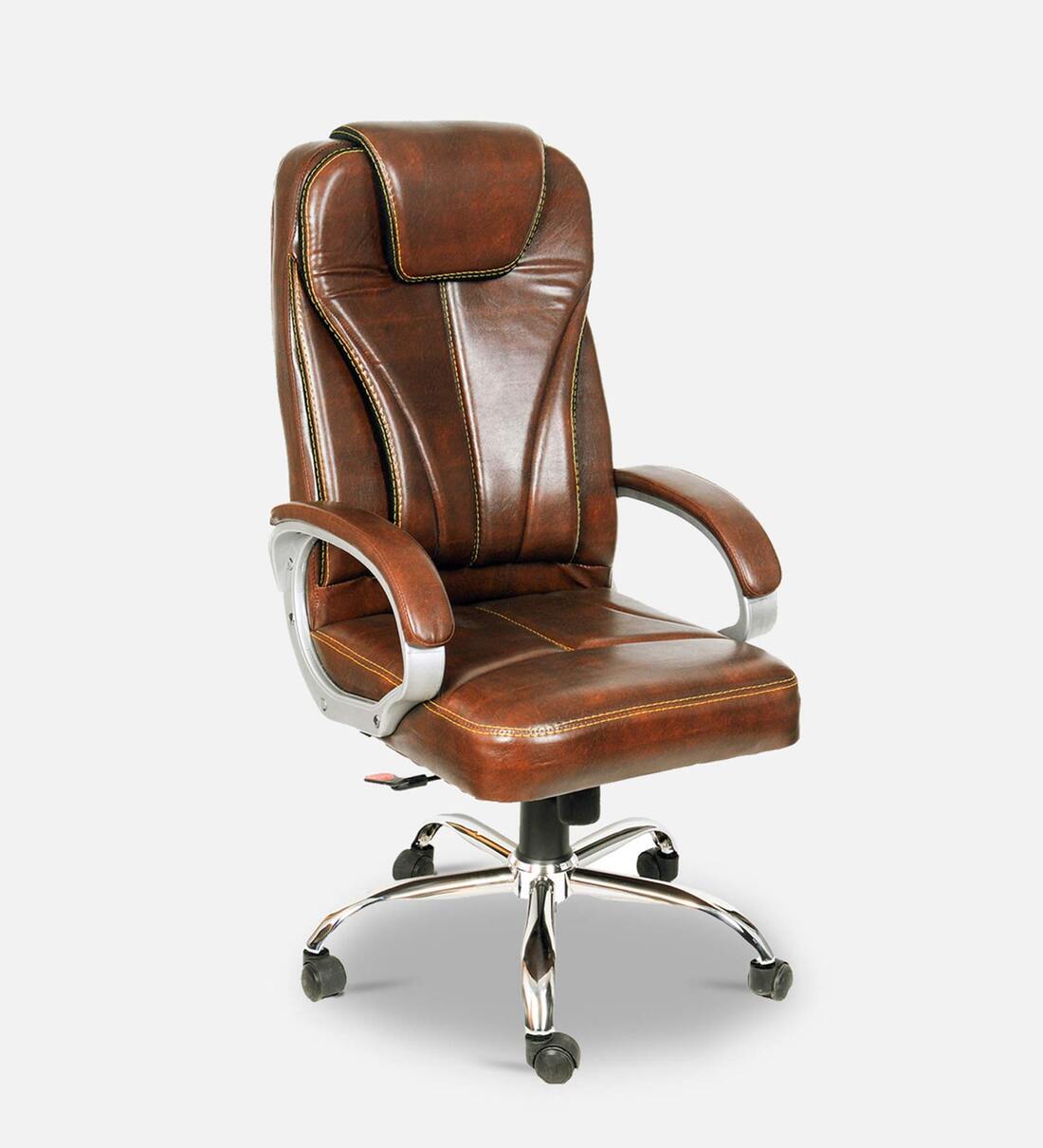 Buy Franco Office chair in Brown Colour by CELLBELL Online High Back
