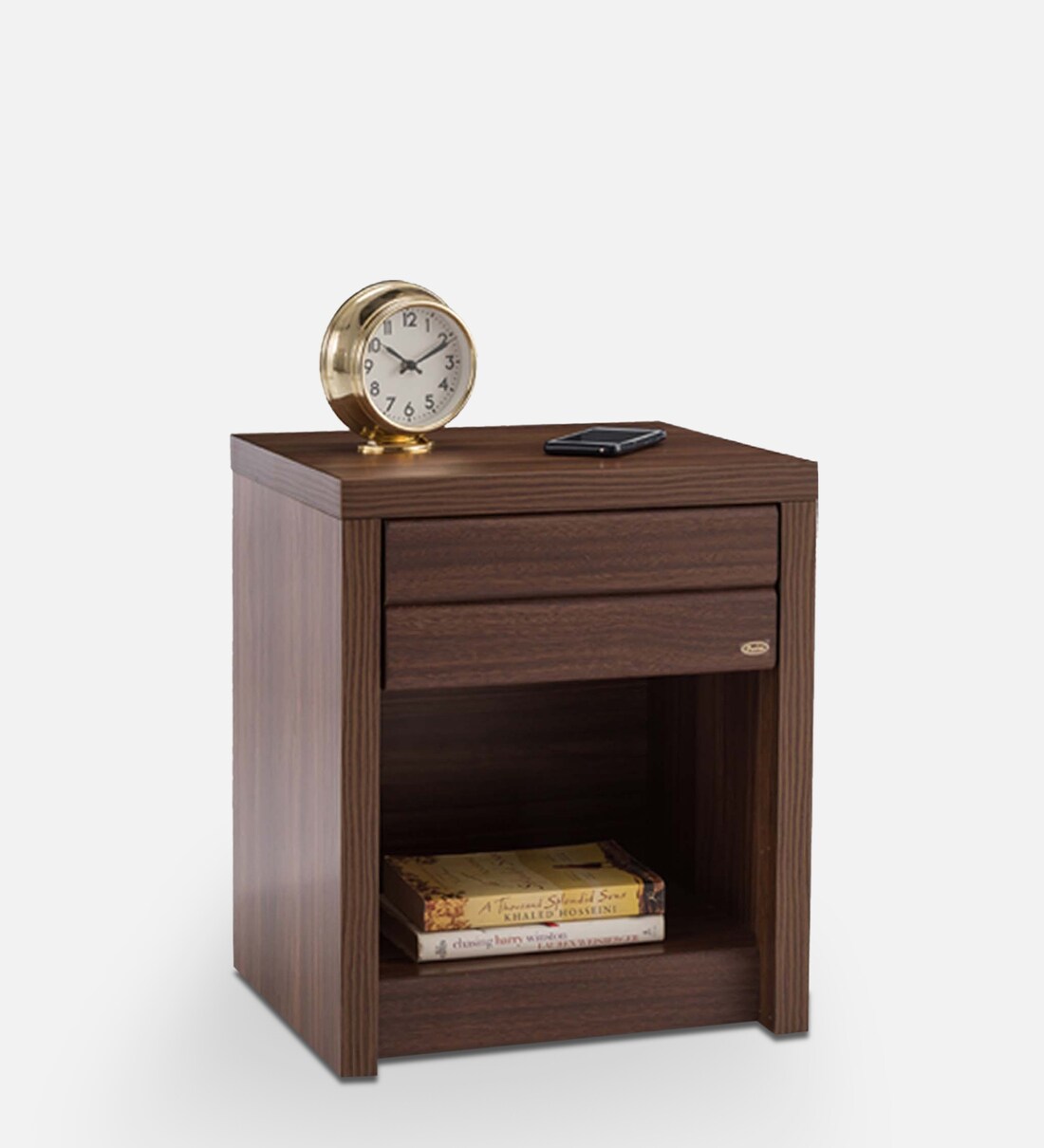 Buy Franklin Bedside Table in Walnut Brown Matte Finish by Durian ...