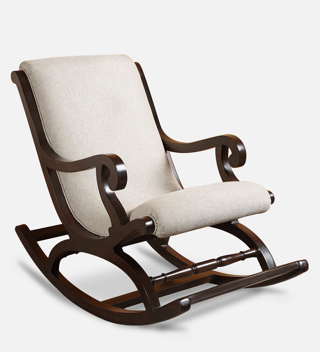 Buy Fritto Rocking Chair in Walnut Colour by Aakriti Art Creations