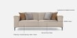 Franklin Fabric 3 Seater Sofa in Beige Colour