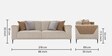 Franklin Fabric 3 Seater Sofa in Beige Colour
