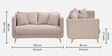 Frejol Velvet 2 Seater Sofa In Cream Colour