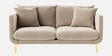 Frejol Velvet 2 Seater Sofa In Cream Colour