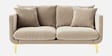 Frejol Velvet 2 Seater Sofa In Cream Colour