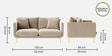 Frejol Velvet 2 Seater Sofa In Cream Colour