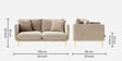 Frejol Velvet 2 Seater Sofa In Cream Colour