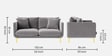 Frejol Velvet 2 Seater Sofa In Grey Colour