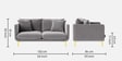 Frejol Velvet 2 Seater Sofa In Grey Colour