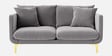 Frejol Velvet 2 Seater Sofa In Grey Colour