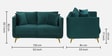 Frejol Velvet 2 Seater Sofa In Teal Blue Colour