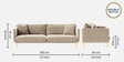 Frejol Velvet 3 Seater Sofa In Cream Colour