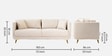 Frejol Velvet 3 Seater Sofa In Cream Colour