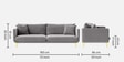 Frejol Velvet 3 Seater Sofa In Grey Colour