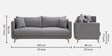 Frejol Velvet 3 Seater Sofa In Grey Colour