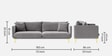 Frejol Velvet 3 Seater Sofa In Grey Colour