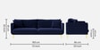 Frejol Velvet 3 Seater Sofa In Navy Blue Colour