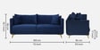 Frejol Velvet 3 Seater Sofa In Navy Blue Colour