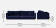 Frejol Velvet 3 Seater Sofa In Navy Blue Colour
