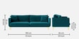 Frejol Velvet 3 Seater Sofa In Teal Blue Colour