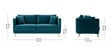 Frejol Velvet 3 Seater Sofa In Teal Blue Colour