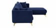 Frejol Velvet LHS Sectional Sofa (2 + Lounger) In Navy Blue Colour