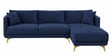 Frejol Velvet LHS Sectional Sofa (2 + Lounger) In Navy Blue Colour