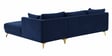 Frejol Velvet LHS Sectional Sofa (2 + Lounger) In Navy Blue Colour