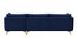 Frejol Velvet LHS Sectional Sofa (2 + Lounger) In Navy Blue Colour