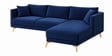 Frejol Velvet LHS Sectional Sofa (2 + Lounger) In Navy Blue Colour