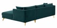 Frejol Velvet LHS Sectional Sofa (2 + Lounger) In Teal Blue Colour