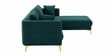 Frejol Velvet LHS Sectional Sofa (2 + Lounger) In Teal Blue Colour