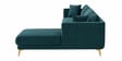 Frejol Velvet LHS Sectional Sofa (2 + Lounger) In Teal Blue Colour