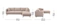 Frejol Velvet LHS Sectional Sofa (2 + Lounger) In Cream Colour
