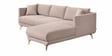 Frejol Velvet LHS Sectional Sofa (2 + Lounger) In Cream Colour